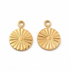 Real 18K Gold Plated 304 Stainless Steel Charms, Flat Round, Real 18K Gold Plated, 11x8x1mm, Hole: 1.2mm