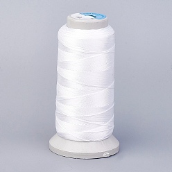 Белый Полиэфирная нить, для заказа тканые решений ювелирных изделий, белые, 0.7 мм, около 310 м / рулон