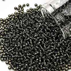 (29C) Silver Lined Dark Black Diamond Круглые бусины toho, японский бисер, (29 c) темно-черный бриллиант, облицованный серебром, 11/0, 2.2 мм, отверстие : 0.8 мм, о 1110шт / бутылка, 10 г / бутылка