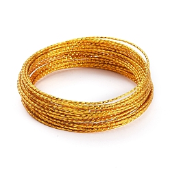 Gold Round Aluminum Wire, Textured, Gold, 2.8~3mm, about 32.8 Feet(10m)/roll