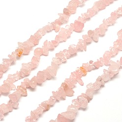 Quartz Rose Rose naturelle puce de quartz rangées de perles, 5~8x5~8mm, Trou: 1mm, environ 31.5 pouce