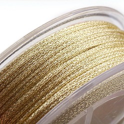 Wheat Polyester Metallic Thread, Wheat, 1mm, about 32.8 yards(30m)/roll