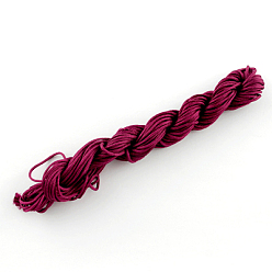 Cerise Nylon Thread, Nylon Jewelry Cord for Custom Woven Bracelets Making, Cerise, 1mm, about 26.24 yards(24m)/bundle, 10bundles/bag, about 262.46 yards(240m)/bag