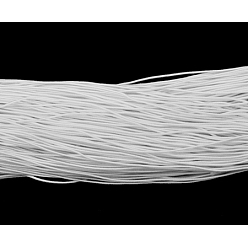 White Round Elastic Cord, Made of Rubber, Wrapped by Fibre, White, 1mm, about 25.15~27.34 yards(23~25m)/bundle
