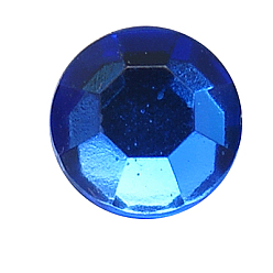 Bleu Foncé Imitation taiwan acrylique strass cabochons dos plat, facette, demi-tour / dôme, bleu foncé, 20x5mm, 200 pcs /sachet 