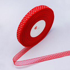 Rouge Ruban d'organza, rouge, 1/2 pouces (1/2 pouces (14 mm)), 100yards / roll (91.44m / roll)