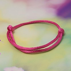Фуксиновый Изготовление браслетов, с нейлоновой нитью, красно-фиолетовые, регулируемым диаметром: 40~80 мм