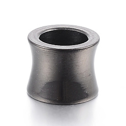 Черный Цвет Металла 304 из нержавеющей стали бусы, бусины с большим отверстием, ваза, металлический черный , 10x8 мм, отверстие : 6.5 мм