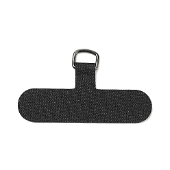 Черный Тканевый шнурок для мобильного телефона, Запасная часть соединителя ремешка для телефона, вкладка для безопасности сотового телефона, Т-образный, чёрные, 3.45~3.5x6~6.05x0.06 см, отверстие : 9x7 мм