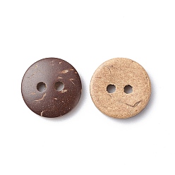 BurlyWood Smart Round 2-Hole Buttons, Coconut Button, BurlyWood, 13mm, Hole: 2mm, about 200pcs/bag