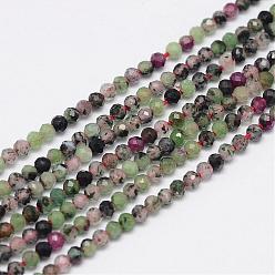 Rubis Zoïsite Rubis naturel en brins de perles zoisite, facette, ronde, 2mm, Trou: 0.5mm, Environ 170~180 pcs/chapelet, 12.9~13.3 pouces (330~340 mm)