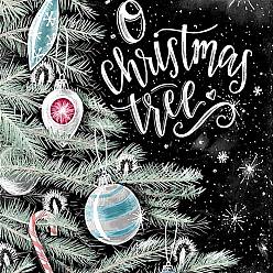 Arbre de Noël Kit de peinture au diamant rectangle sur le thème de Noël bricolage, y compris le sac de strass en résine, stylo collant diamant, plaque de plateau et pâte à modeler, arbre de Noël, 400x300mm