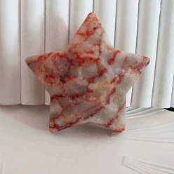 Crisocola Piedras curativas de estrella de crisocola natural., Piedras de palma de bolsillo para equilibrio de reiki., 57x57x18 mm