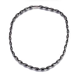 Hematite Magnetic Synthetic Hematite Beaded Necklaces, with Magnetic Clasps, 20.2 inch(51.5cm)