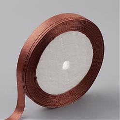Saddle Brown Single Face Satin Ribbon, Polyester Ribbon, Saddle Brown, 2 inch(50mm), about 25yards/roll(22.86m/roll), 100yards/group(91.44m/group), 4rolls/group