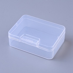 Clear Plastic Bead Containers, Storage Box, Rectangle, Clear, 6.85x5.1x2.4cm