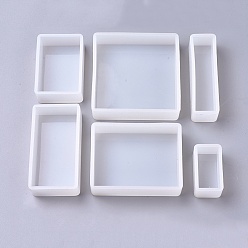 White Silicone Molds, Resin Casting Molds, For UV Resin, Epoxy Resin Jewelry Making, Cuboid, White, 6pcs/set