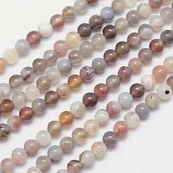 Agate De Botswana Botswana naturelle brins agate de perles rondes, 6mm, Trou: 1mm, Environ 66 pcs/chapelet, 15.5 pouce