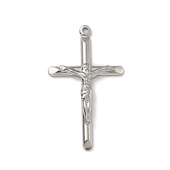 Couleur Acier Inoxydable Pendentifs en acier inoxydable, breloque croix crucifix, couleur inox, 201mm, Trou: 44x26x3.5mm