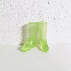 Vert Jaune Mini longues bottes de pluie poupée faisant des ornements, accessoires de chaussures de poupée micro, vert jaune, 27x9x34mm, diamètre intérieur: 13 mm