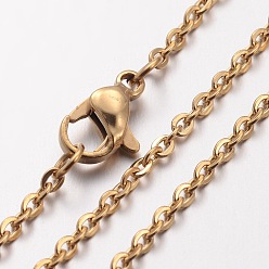 Oro Chapado de iones (ip) 304 collar de acero inoxidable, cadenas de cable, con broches de langosta, dorado, 15.75 pulgada (400 mm), 2 mm