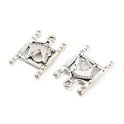 Antique Silver Tibetan Style Alloy Pendants, Cadmium Free & Lead Free, Rectangle with Horse Charms, Antique Silver, 24x16x2.5mm, Hole: 1.8mm, about 414pcs/1000g