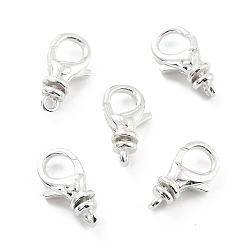 Silver 925 Sterling Silver Lobster Claw Clasps, Parrot Trigger Clasps, Silver, 15x8x4.5mm, Hole: 1.2mm