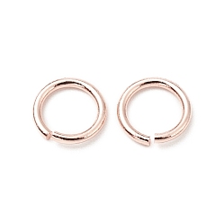 Rose Gold Brass Jump Rings, Open Jump Rings, Long-Lasting Plated, Cadmium Free & Lead Free, Round Ring, Rose Gold, 6x0.8mm, 20 Gauge, Inner Diameter: 4.4mm