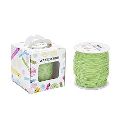 Green Yellow Waxed Cotton Cords, Green Yellow, 1mm, about 100yards/roll(91.44m/roll), 300 feet/roll