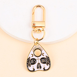 Skull Punk Style Alloy Enamel Pendant Keychain, for Bag Car Pendant, Golden, Skull, 6~7cm