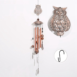 Owl Iron Wind Chimes, Pendant Decorations, with Bell Charms, Owl, 830~1050mm