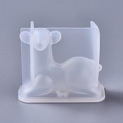 White Silicone Molds, Resin Casting Molds, For UV Resin, Epoxy Resin Jewelry Making, Christmas Reindeer/Stag, White, 65x32x53mm