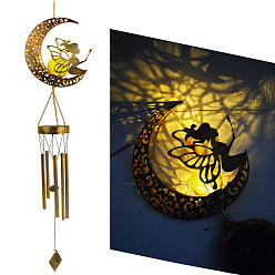 Angel & Fairy Железные колокольчики с солнечными фонарями, для украшения сада, ангел и фея, 200x100 мм