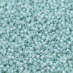 (2116) Silver Lined Light Aqua Toho perles de rocaille rondes, perles de rocaille japonais, (2116) Aqua clair doublé d'argent, 11/0, 2.2mm, Trou: 0.8mm, à propos 1110pcs / bouteille, 10 g / bouteille
