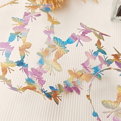 Coloré 25 mètres de rubans de dentelle papillon en polyester, garniture de ruban papillon, accessoires du vêtement, emballage cadeau, colorées, 3/4 pouces (20 mm)