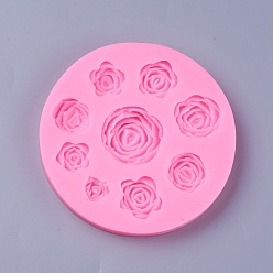 Pearl Pink Food Grade Silicone Molds, Fondant Molds, for DIY Cake Decoration, Chocolate, Candy, UV Resin & Epoxy Resin Jewelry Making, Rose, Pearl Pink, 95x10mm