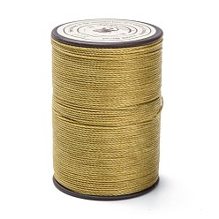 Verge D'or Foncé Ficelle ronde en fil de polyester ciré, cordon micro macramé, cordon torsadé, pour la couture de cuir, verge d'or noir, 0.55mm, environ 131.23 yards (120m)/rouleau