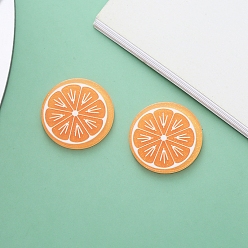 Light Coral Opaque Resin Decoden Cabochons, with Glitter Powder, Orange, Light Coral, 21mm