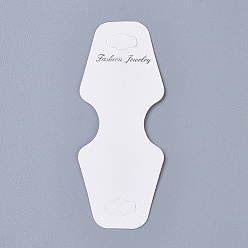 Белый Картон дисплей карты, использоваться для ожерелья, браслет и мобильные подвески, белые, 80x32.5 мм