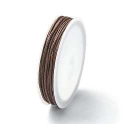 Coconut Brown 6.8M Waxed Cotton Cords, Multi-Ply Round Cord, Macrame Artisan String for Jewelry Making, Coconut Brown, 1mm, about 7.44 Yards(6.8m)/Roll