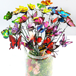Couleur Mélangete Piquet de jardin décoratif en plastique papillon, décor d'insert au sol, pour cour, pelouse, décoration de jardin, couleur mixte, 250x45mm