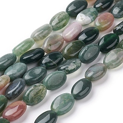 Indian Agate Natural Indian Agate Beads Strands, Oval, 12x8x5mm, Hole: 1.5mm, about 33pcs/strand, 15.1 inch(38.5cm)