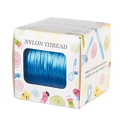 Cornflower Blue Nylon Thread, Rattail Satin Cord, Cornflower Blue, 1.0mm, about 76.55 yards(70m)/roll
