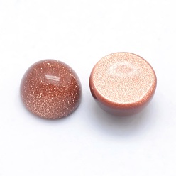 Goldstone Synthetic Goldstone Cabochons, Half Round, 4x2~4mm