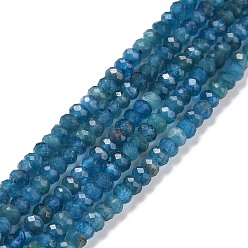 Apatite Natural Apatite Beads Strands, Faceted, Rondelle, 3x2mm, Hole: 0.5mm, about 175pcs/strand, 15.16 inch(38.5cm)