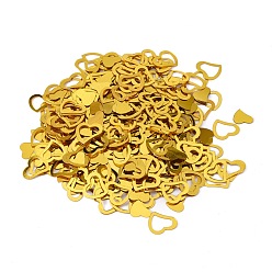Gold Heart Shape Confetti, for Bridal Shower Decor, Wedding Table Decor, Baby Shower, Valentines Day, Gold, 12.5x14x0.4mm and 9x10.5x0.4mm, about 600~700pcs/bag
