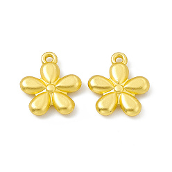 Matte Gold Color Rack Plating Alloy Charms, Cadmium Free & Lead Free & Nickle Free, Flower Charms, Matte Gold Color, 13x11.5x2mm, Hole: 1mm