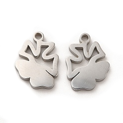 Stainless Steel Color 304 Stainless Steel Charms, Flower, Stainless Steel Color, 13x9.5x1.4mm, Hole: 1.4mm