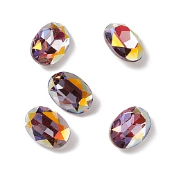Amatista Ligera AB Cabujones de diamantes de imitación de cristal, puntiagudo espalda y dorso plateado, oval, amatista luz ab, 14x10x5.5 mm