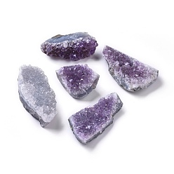 Amethyst Natural Amethyst Druzy Geode Stones, Crystal Cluster Healing Stones Specimens Ornament, Home Decoration, Nuggets, 49~98x25~43x13~29mm, about 13pcs/1000g